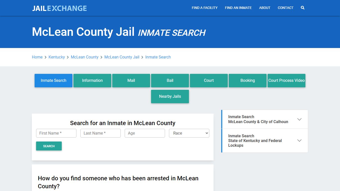 McLean County Jail, KY Inmate Search: Roster & Mugshots