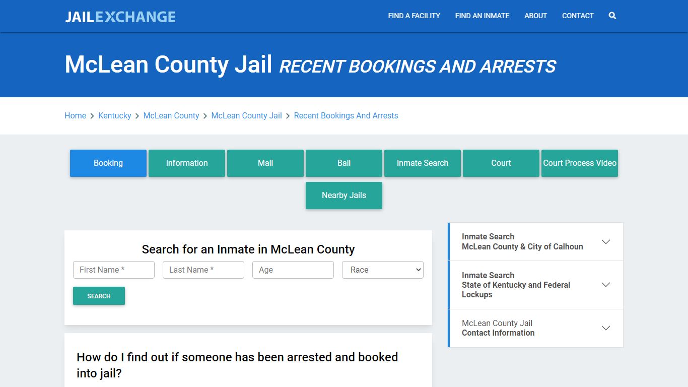 McLean County Jail Recent Bookings And Arrests - Jail Exchange