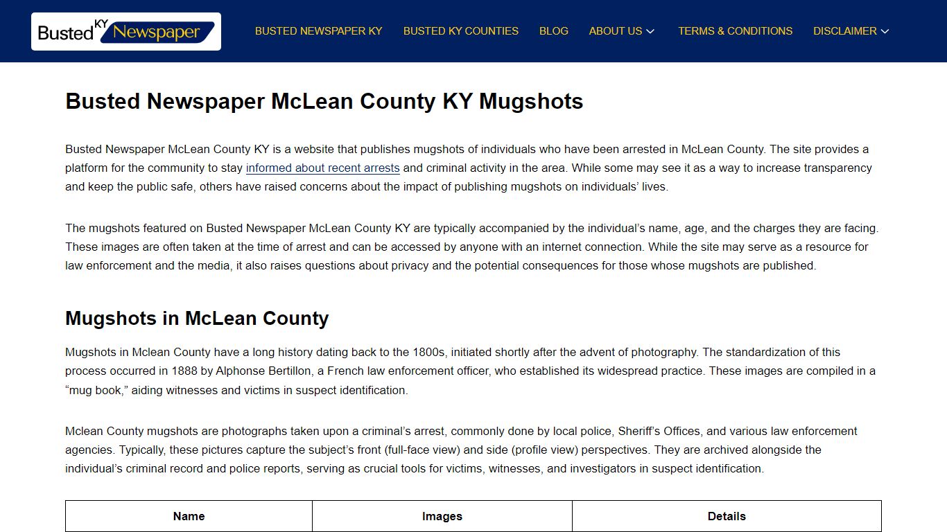 Busted Newspaper McLean County KY Mugshots