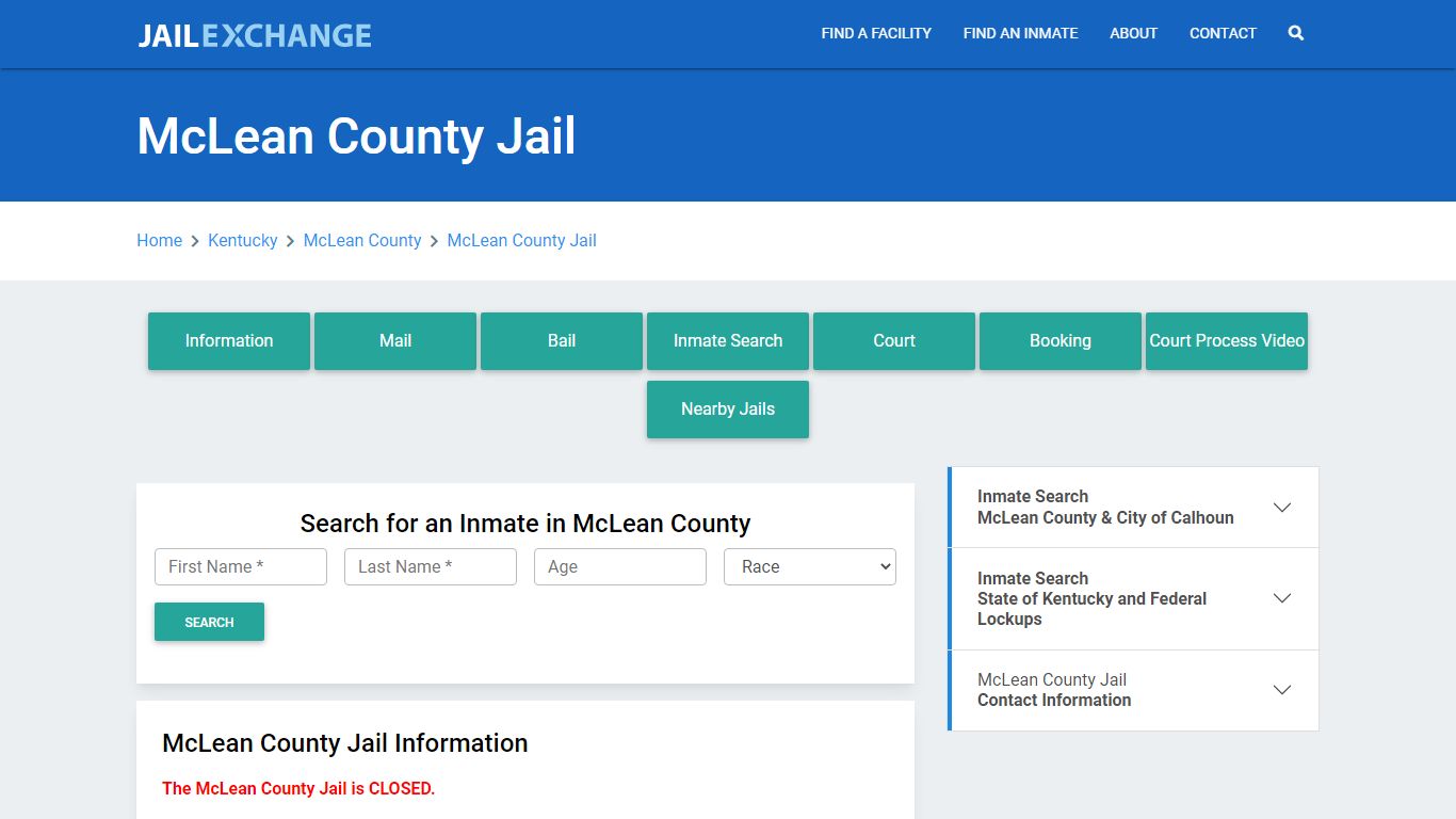 McLean County Jail Roster Lookup, KY, Inmate Search