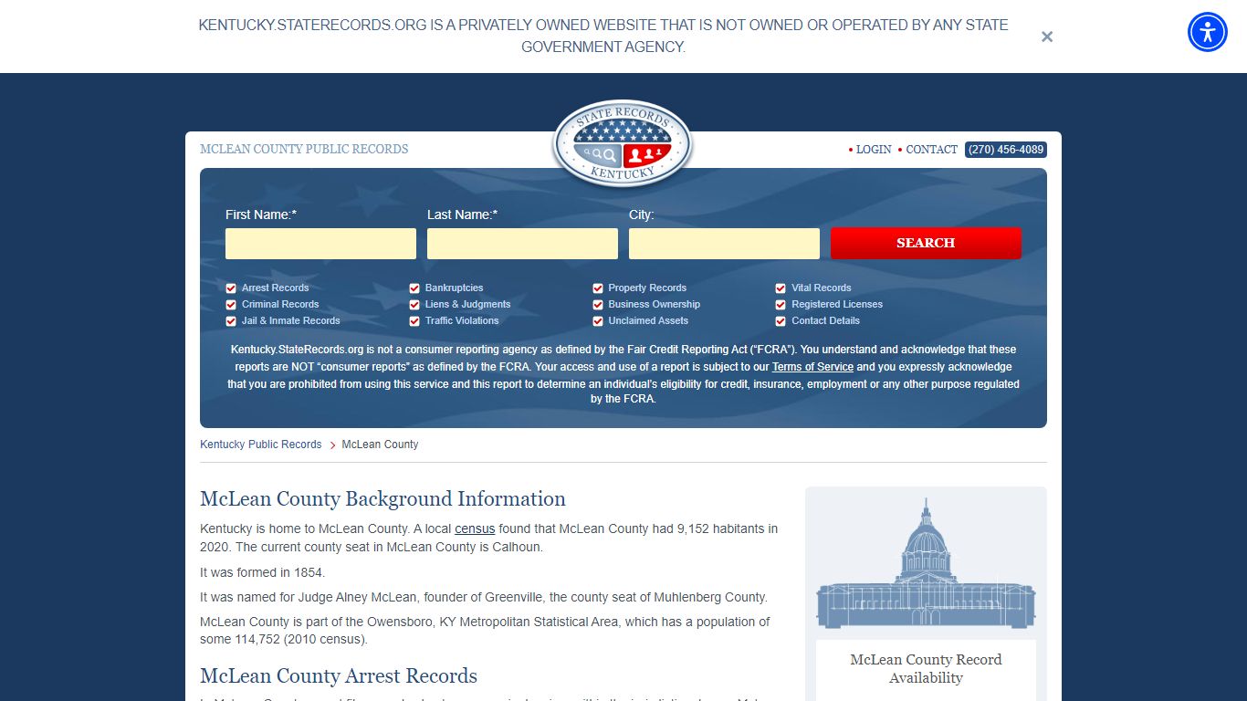 McLean County Arrest, Court, and Public Records | StateRecords.org